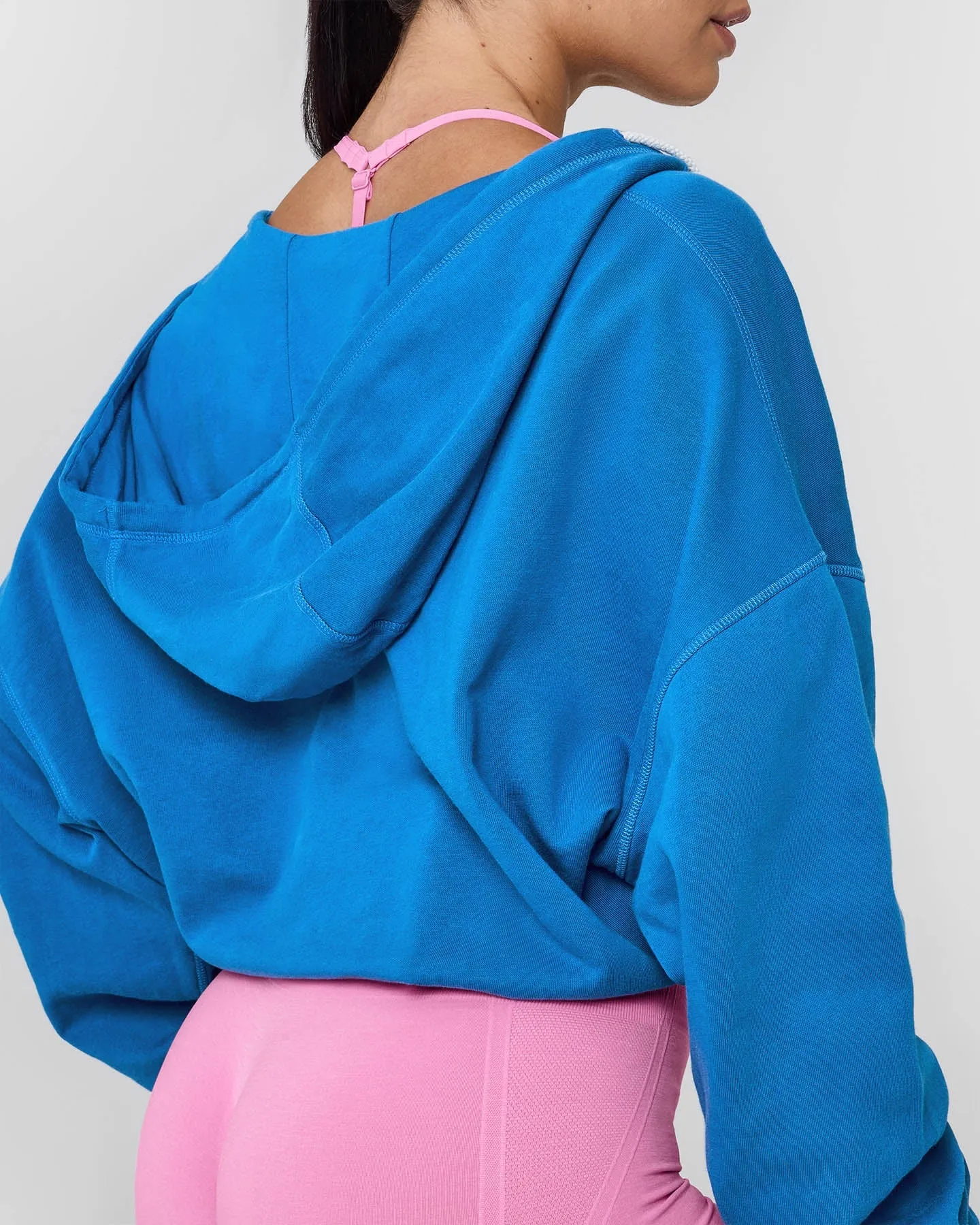 Raw Lounge Oversized Zip Through Hoodie with Graphic | Retro Blue sold by Oner Active product image thumbnail 5