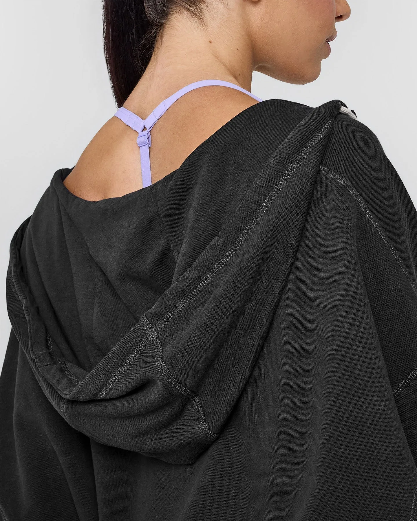 Raw Lounge Oversized Zip Through Hoodie with Graphic | Washed Black sold by Oner Active product image thumbnail 5