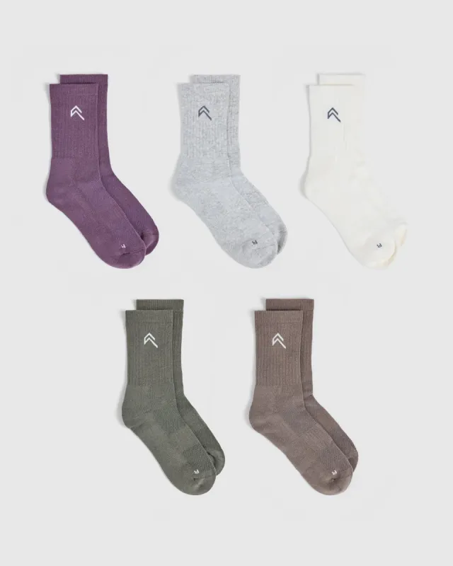 Crew Socks 5 Pack | Vintage Purple Mix sold by Oner Active