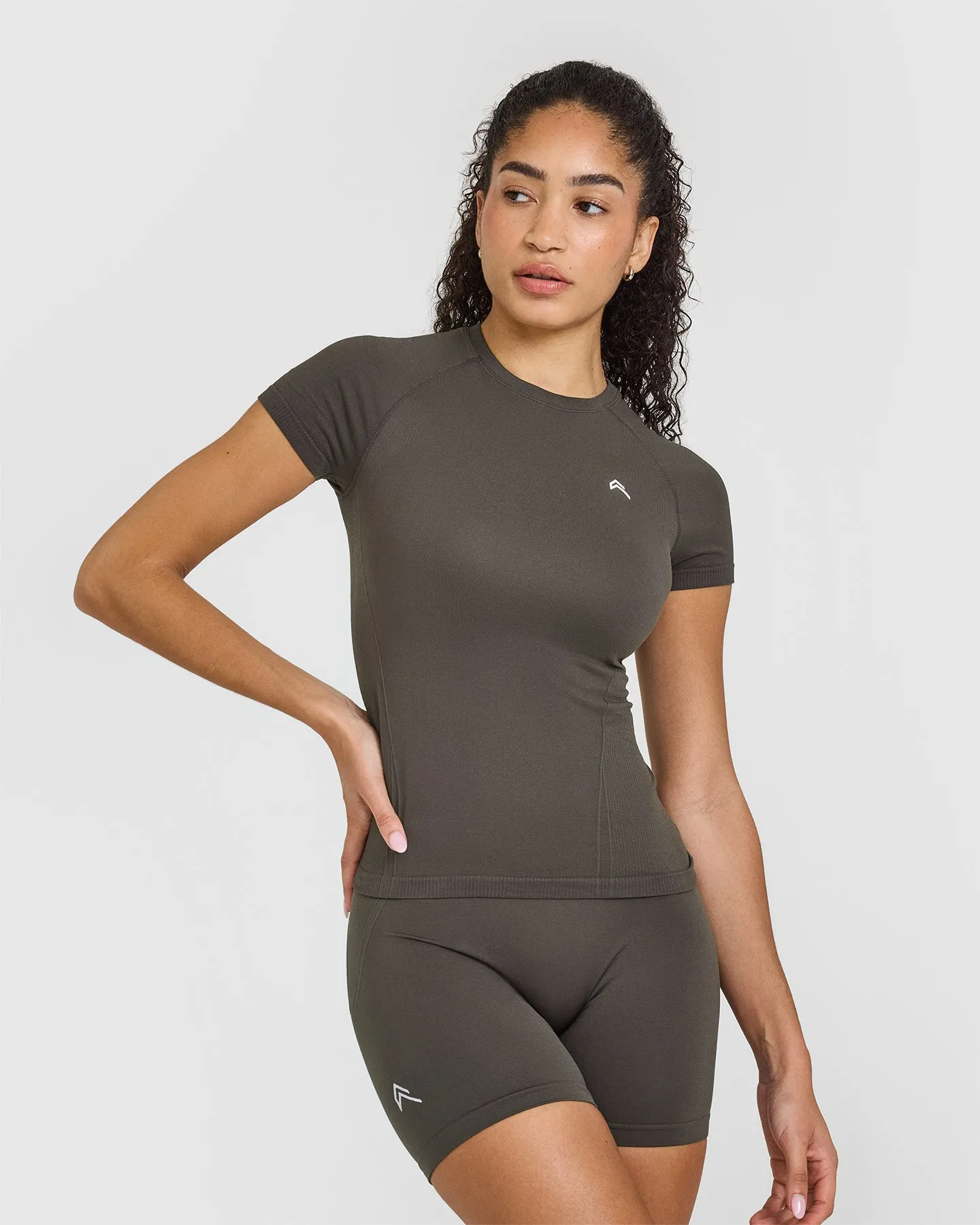 Go To Seamless Fitted Top | Deep Taupe sold by Oner Active