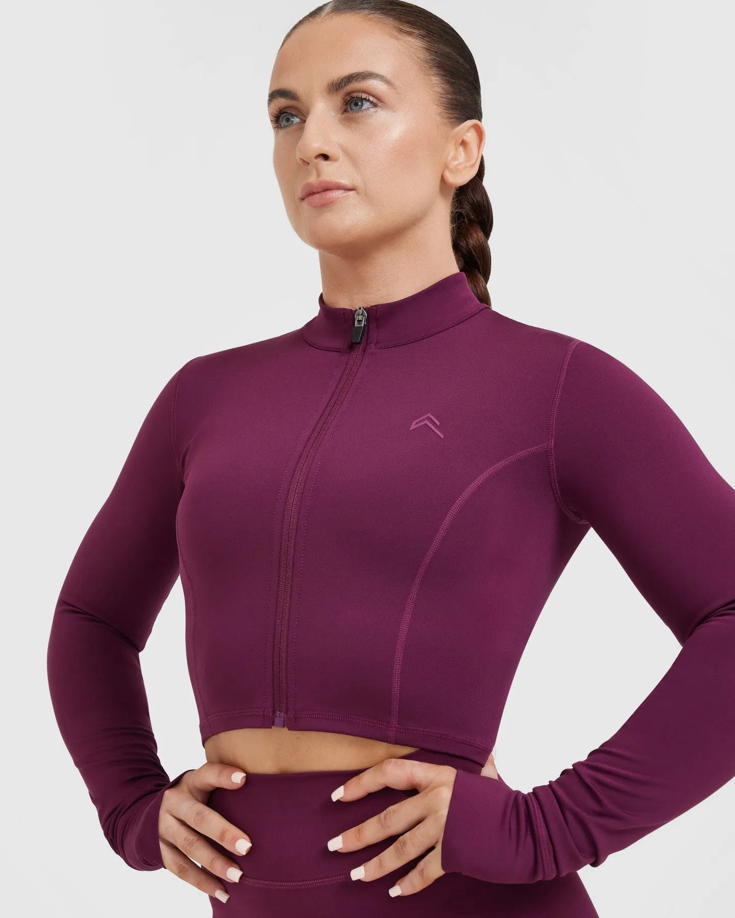 Timeless Crop Jacket | Ripe Fig sold by Oner Active product image thumbnail 4