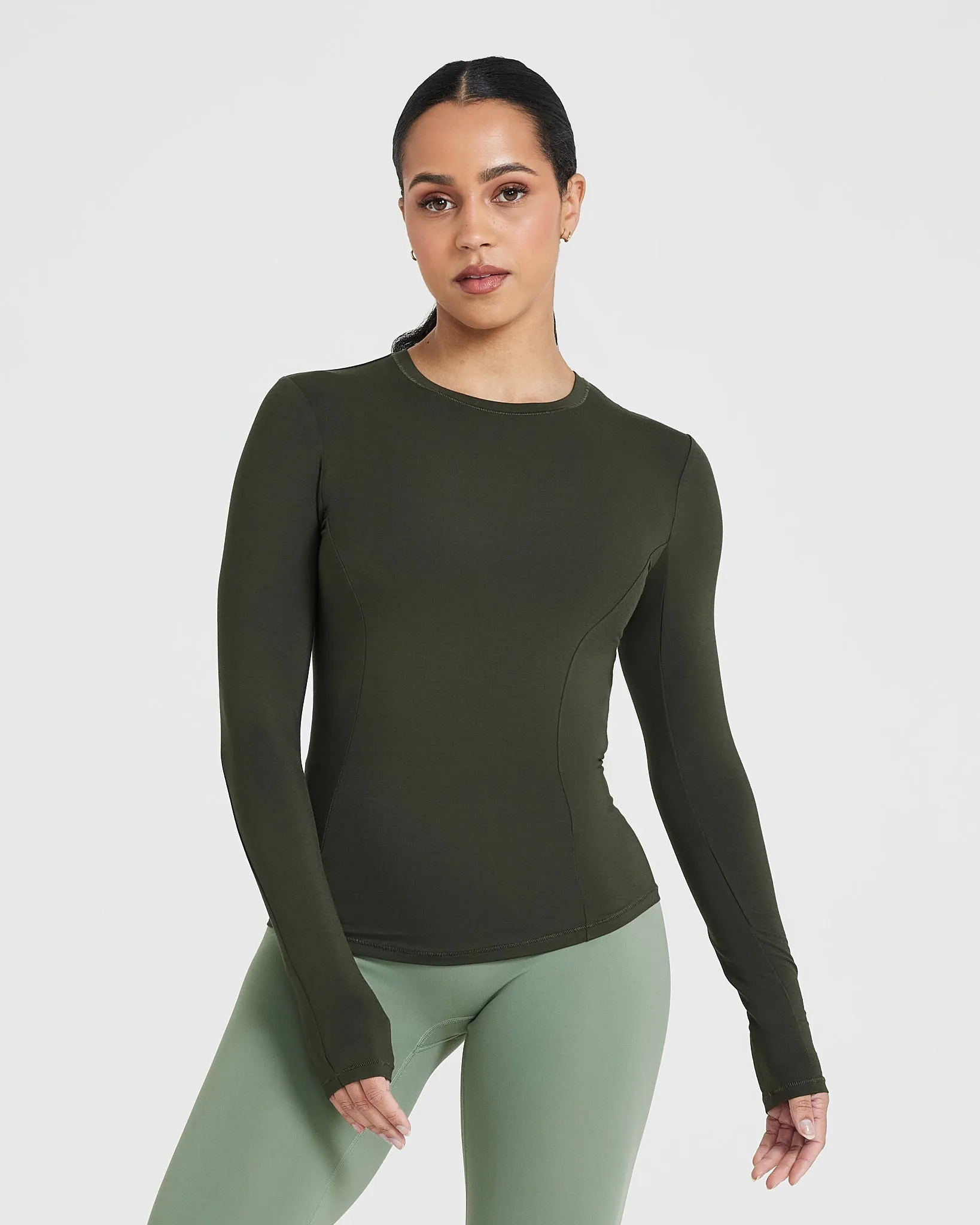 Mellow Soft Long Sleeve Top | Khaki sold by Oner Active