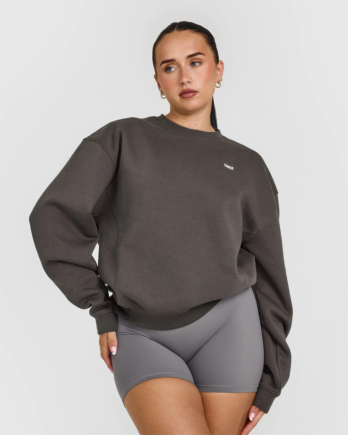 Foundations Crew Neck Sweatshirt | Deep Taupe sold by Oner Active