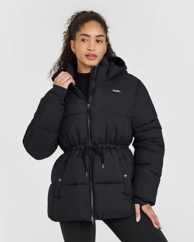Mid Length Puffer Jacket | Black sold by Oner Active