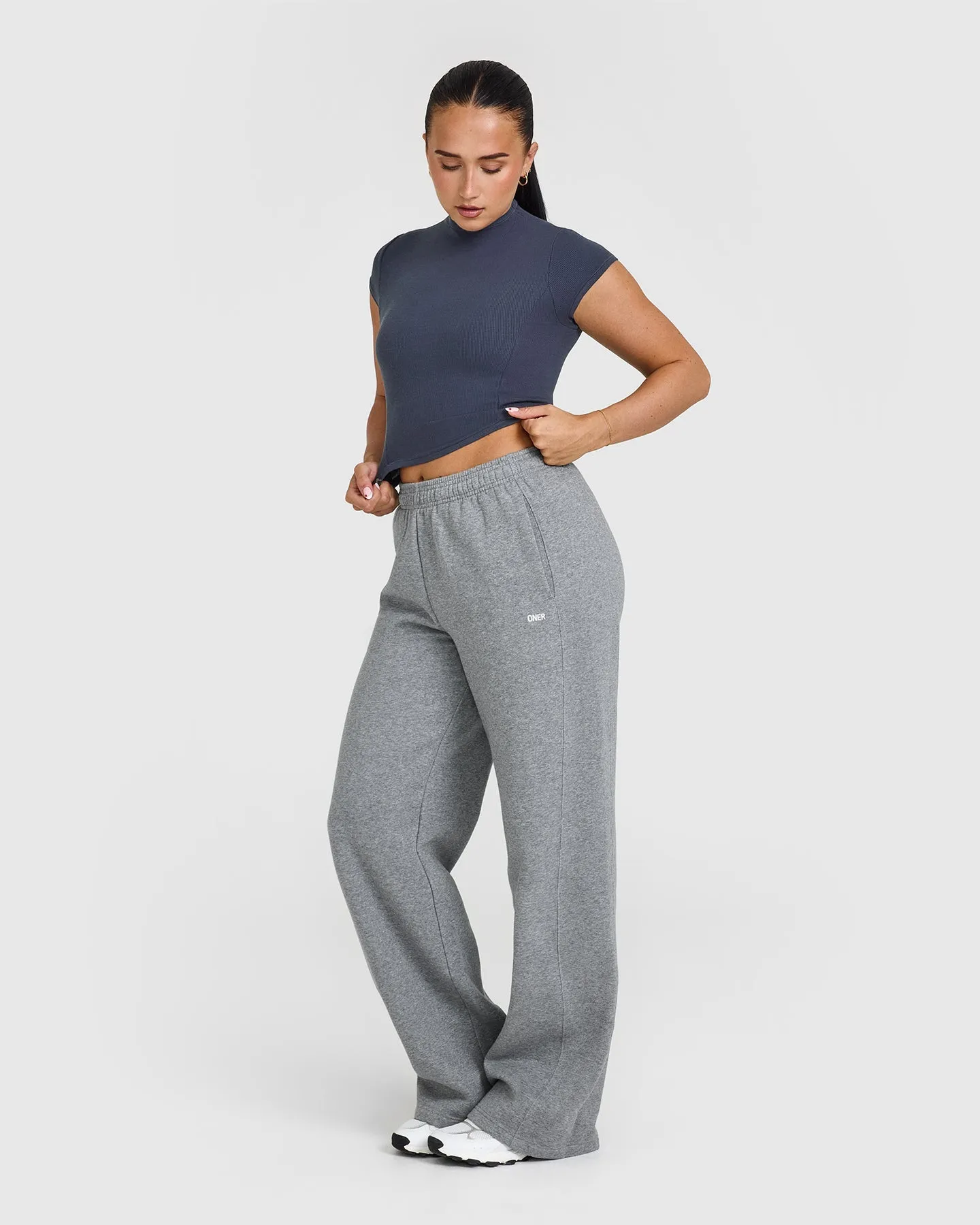 Mellow™ Rib Mid Mock Neck T-Shirt | True Blue sold by Oner Active product image thumbnail 3