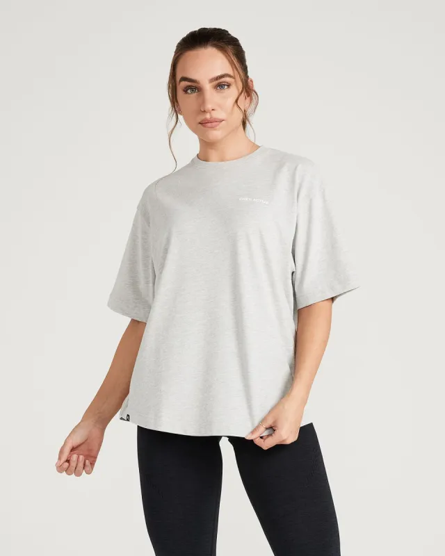 Classic Oversized Short Sleeve Tee | Silver Marl sold by Oner Active