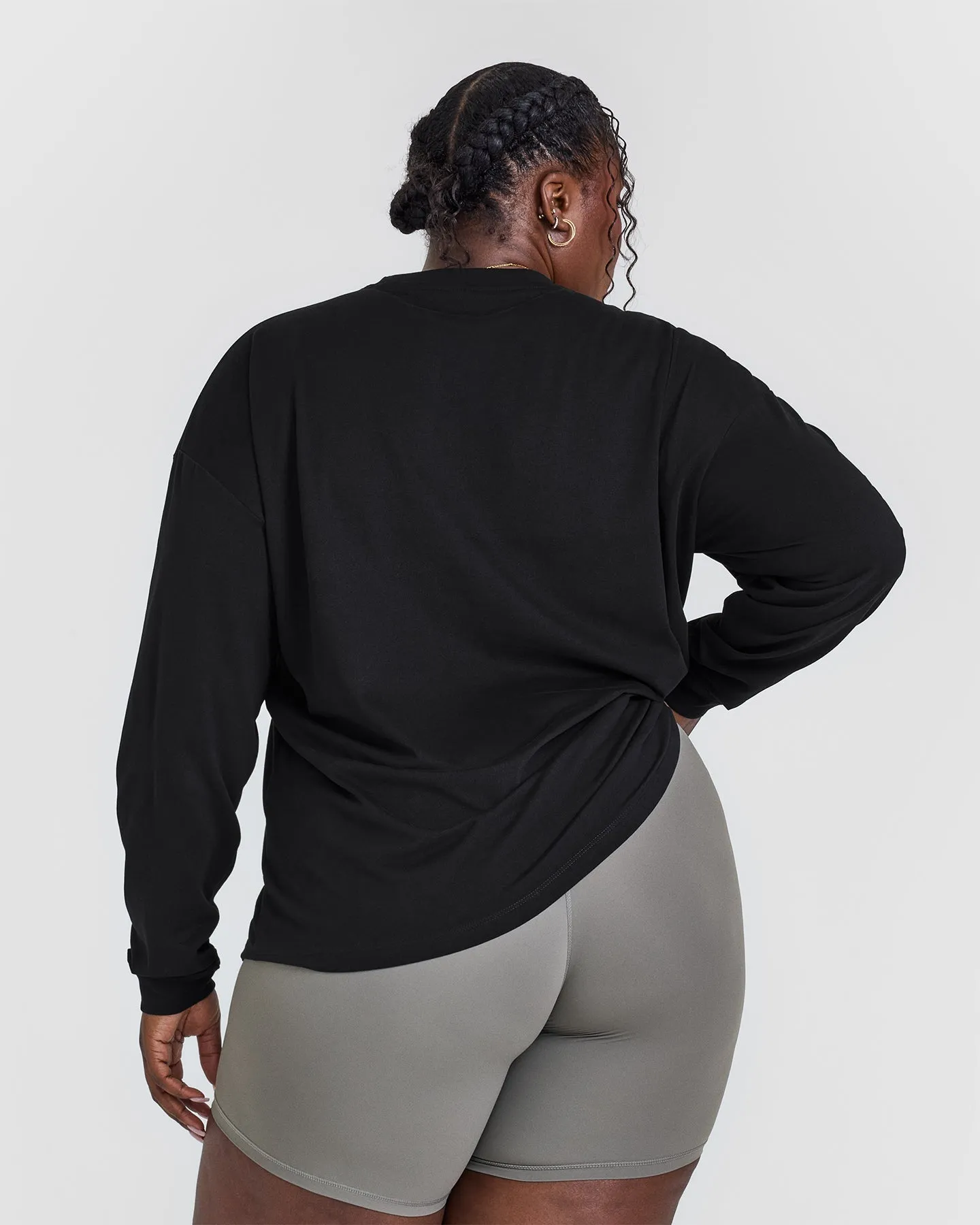 Classic Oversized Lightweight Long Sleeve Top | Black sold by Oner Active product image thumbnail 2