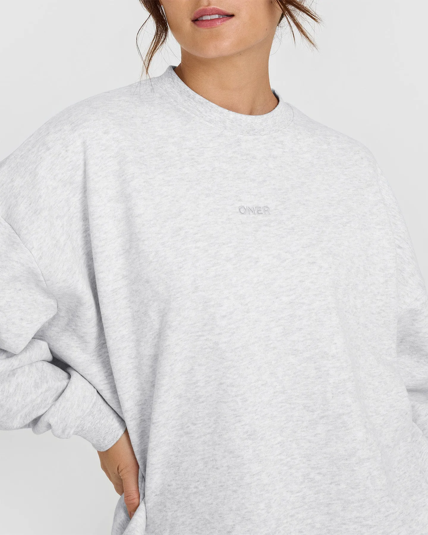 Mid Weight Sweatshirt | Light Grey Marl sold by Oner Active product image thumbnail 4