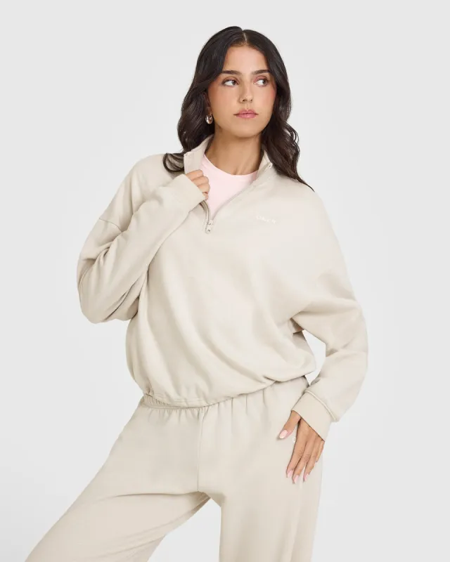 Mid Weight 1/4 Zip Sweatshirt | Sand sold by Oner Active