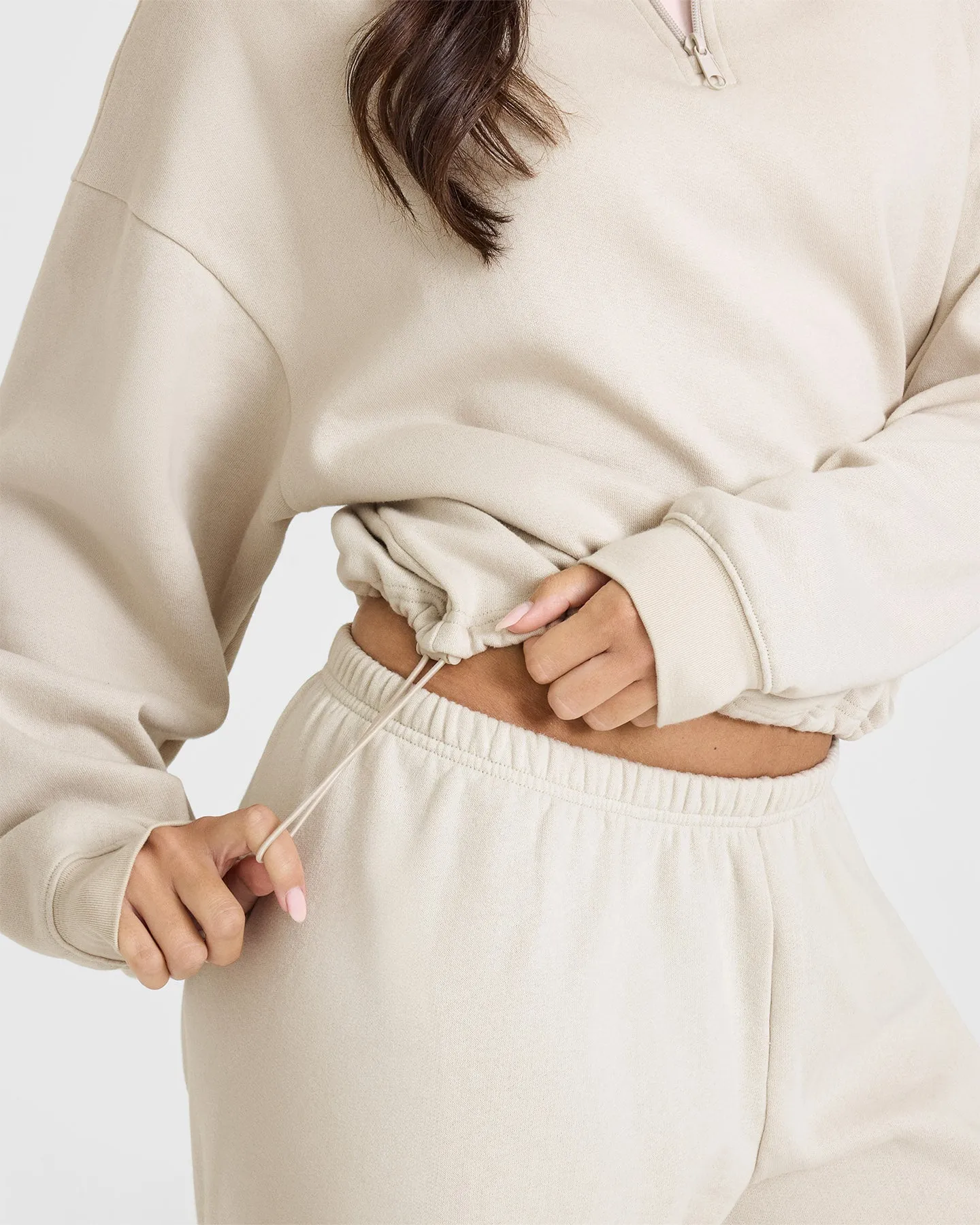 Mid Weight 1/4 Zip Sweatshirt | Sand sold by Oner Active product image thumbnail 5