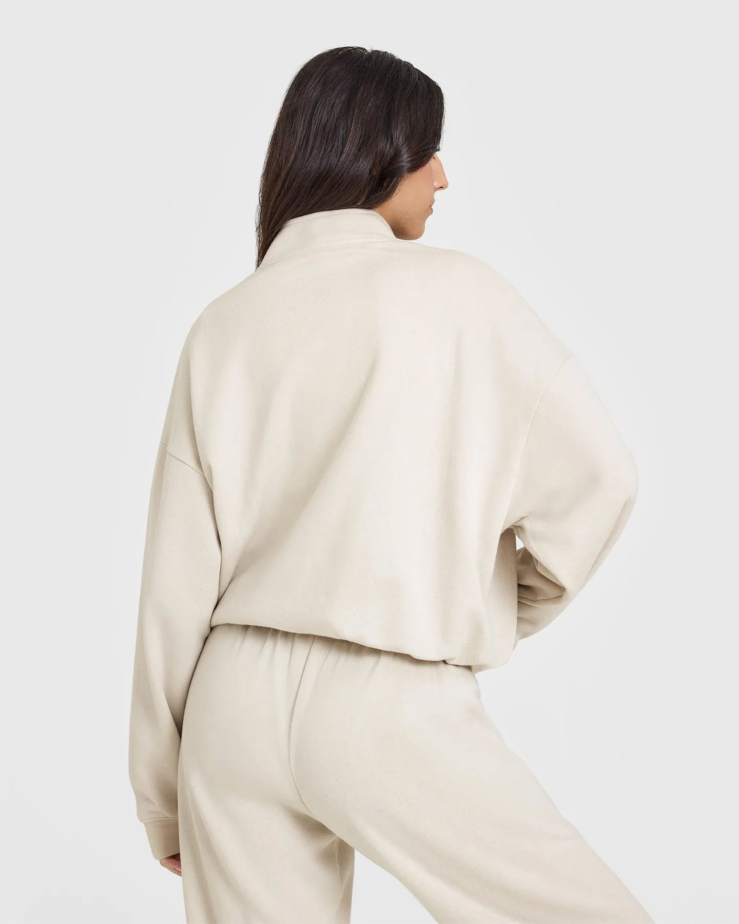 Mid Weight 1/4 Zip Sweatshirt | Sand sold by Oner Active product image thumbnail 2