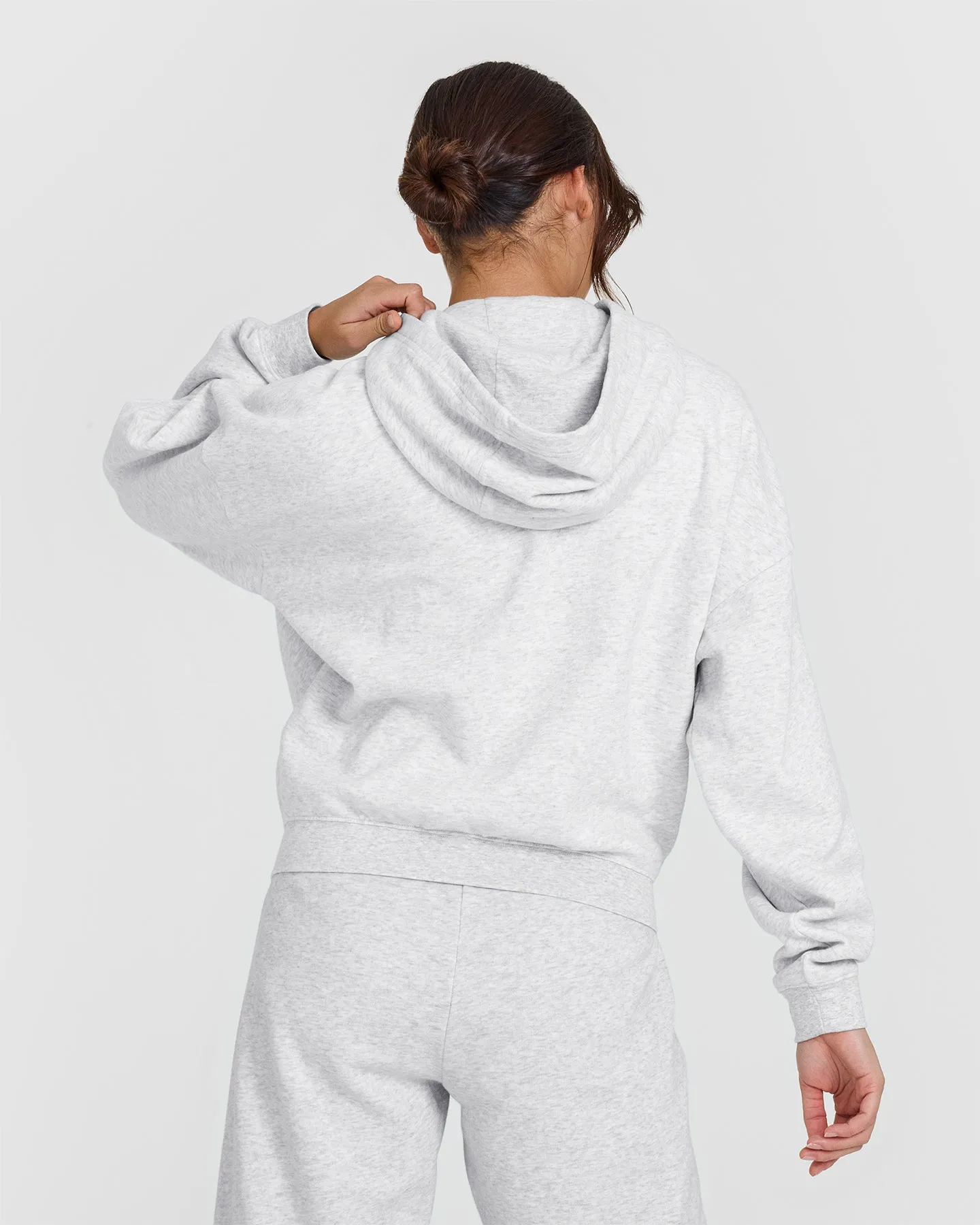 Mid Weight Zip Through Hoodie | Light Grey Marl sold by Oner Active product image thumbnail 2