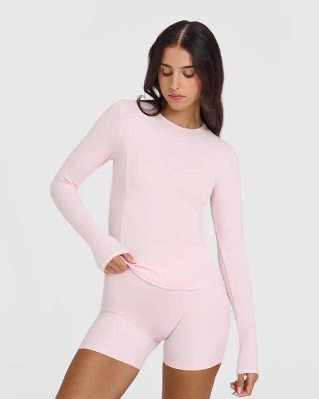 Mellow Rib Long Sleeve Top | Ballet Pink sold by Oner Active