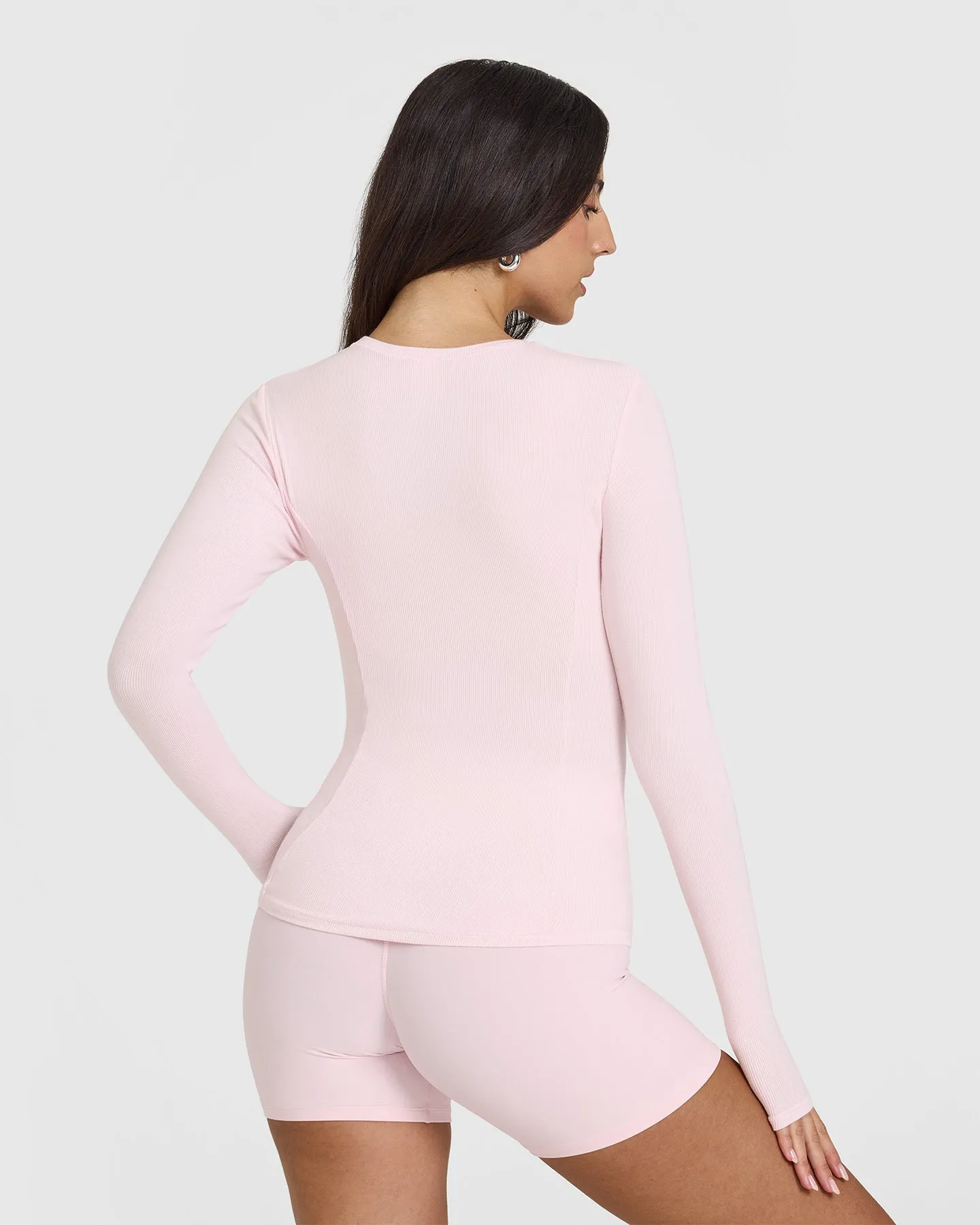 Mellow Rib Long Sleeve Top | Ballet Pink sold by Oner Active product image thumbnail 2