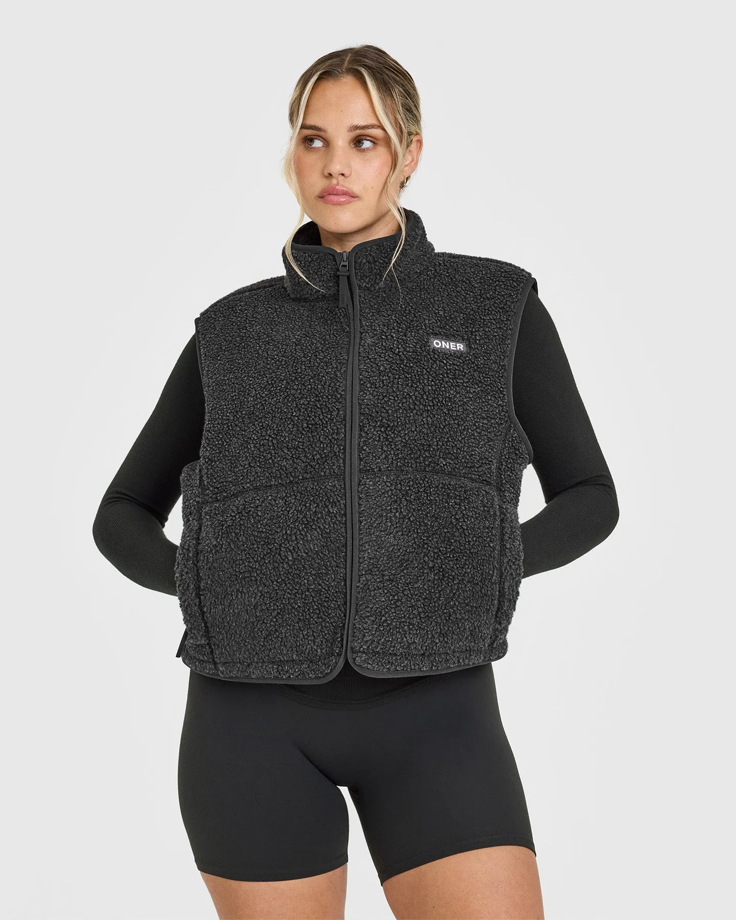 Zip Through Fleece Gilet | Washed Grey sold by Oner Active