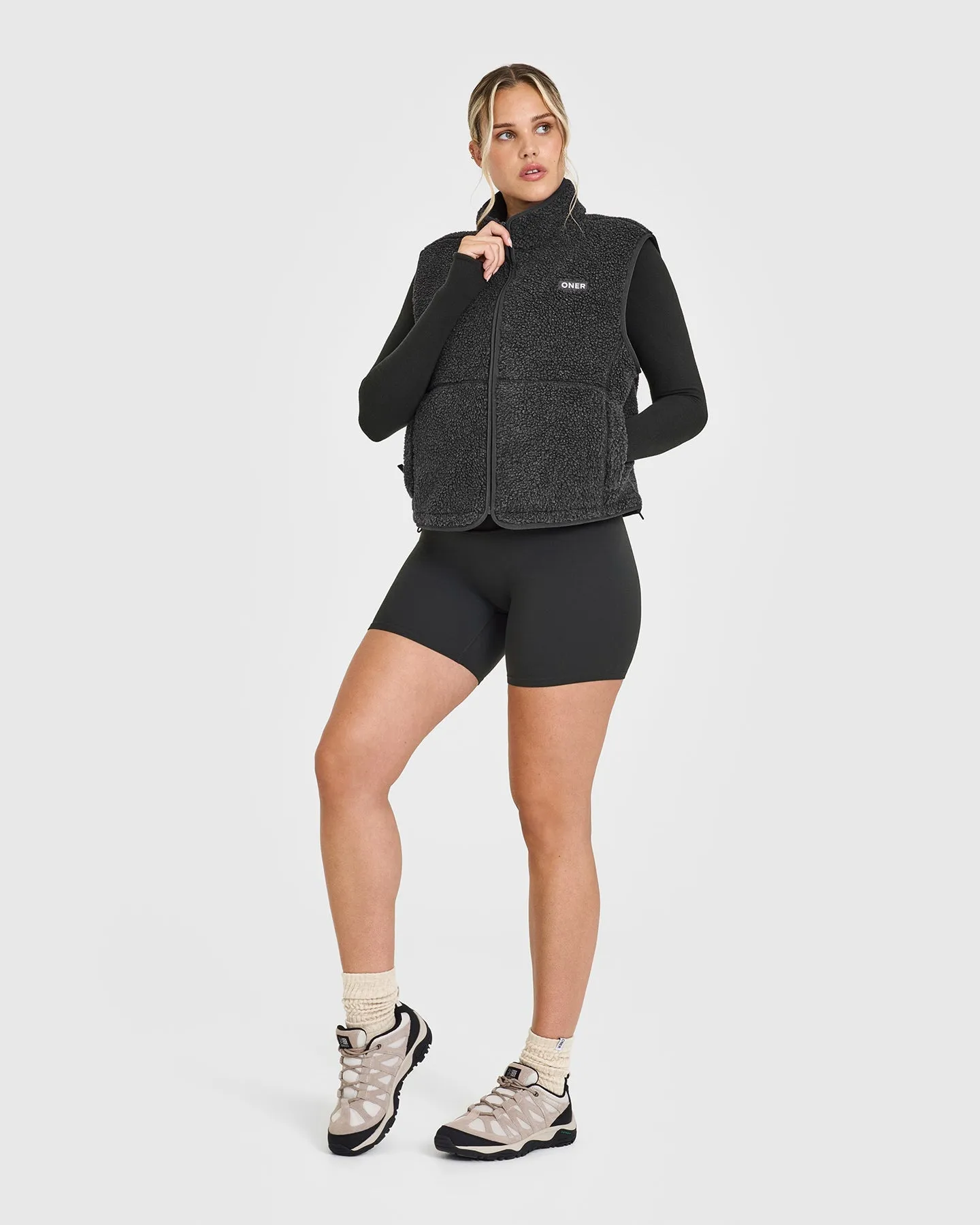 Zip Through Fleece Gilet | Washed Grey sold by Oner Active product image thumbnail 3