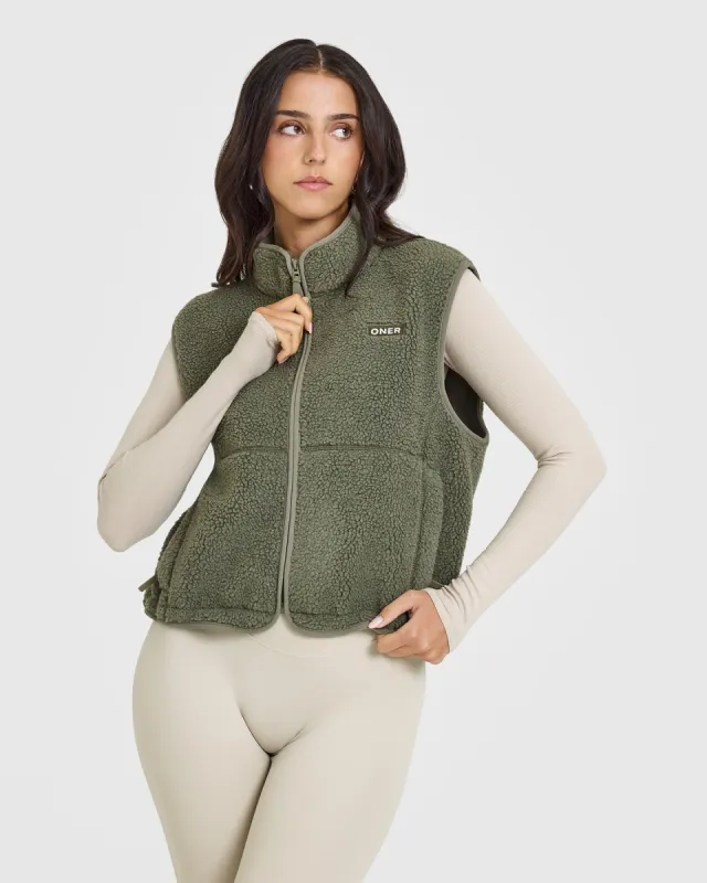 Zip Through Fleece Gilet | Alpine Green sold by Oner Active