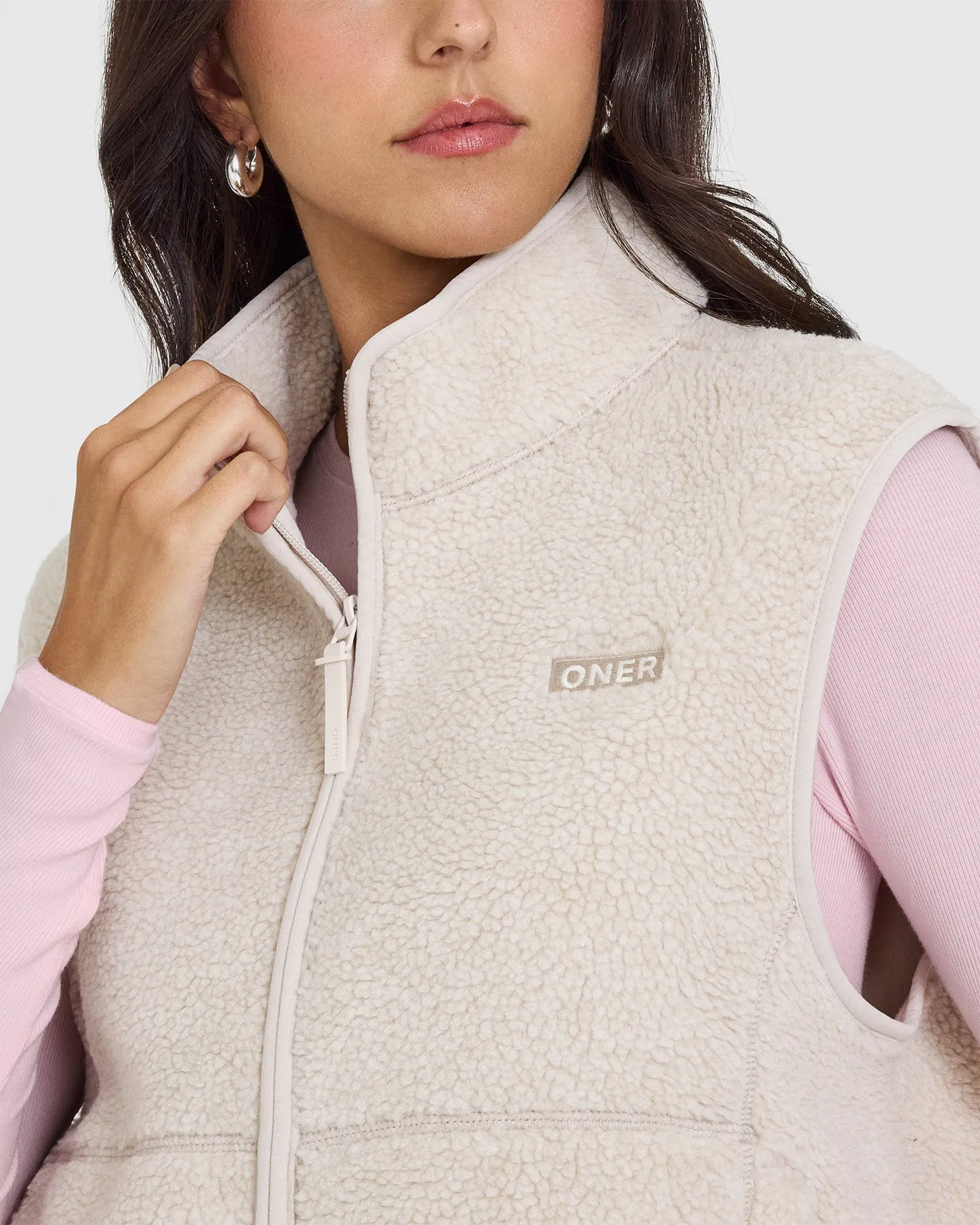 Zip Through Fleece Gilet | Sand sold by Oner Active product image thumbnail 3