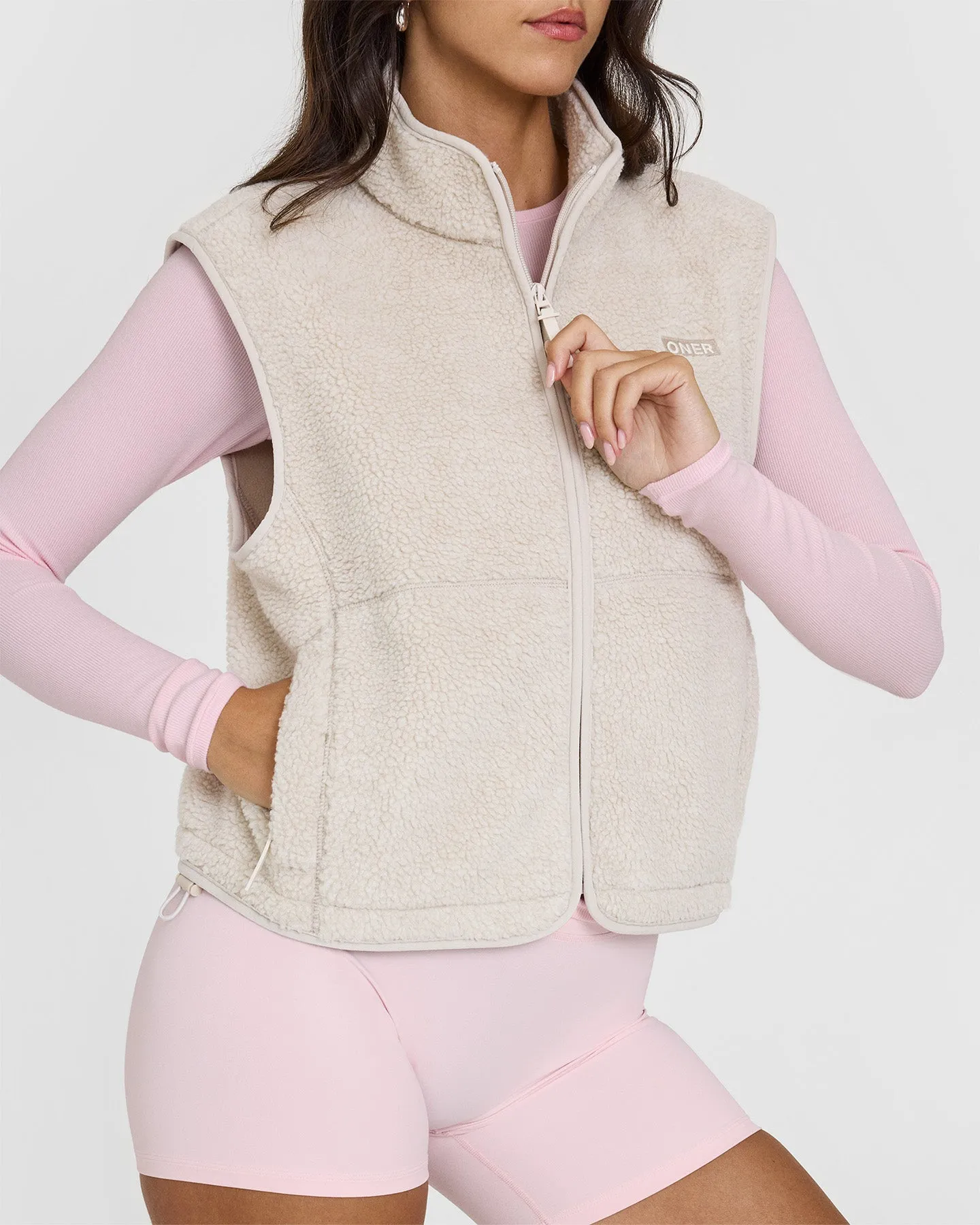 Zip Through Fleece Gilet | Sand sold by Oner Active product image thumbnail 5