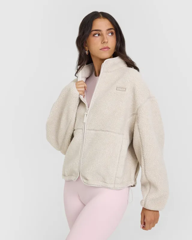 Zip Through Fleece Jacket | Sand sold by Oner Active