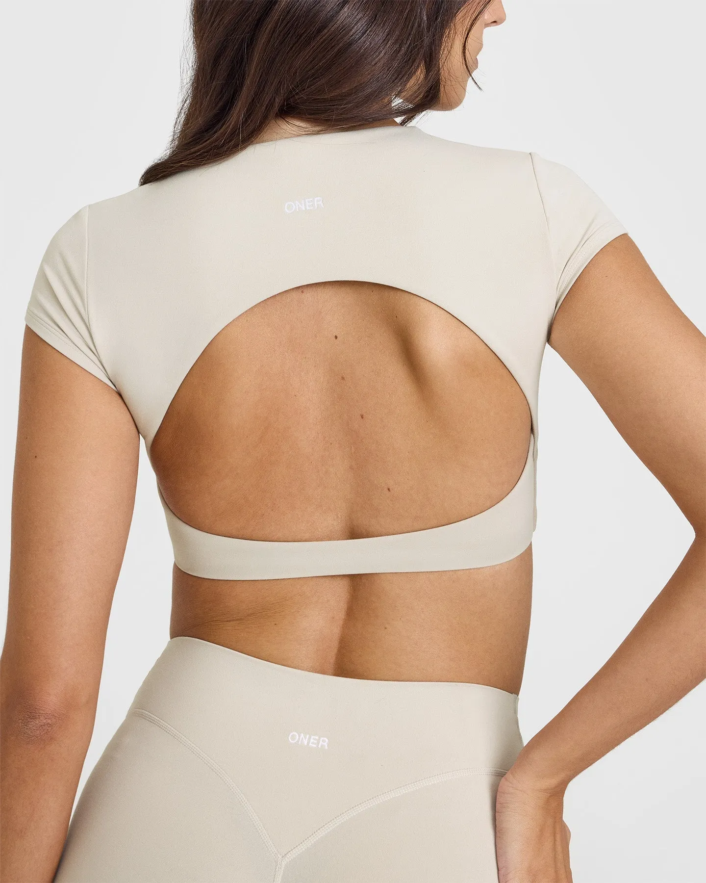 SoftMotion™ Short Sleeve Crop Top | Sand sold by Oner Active product image thumbnail 5