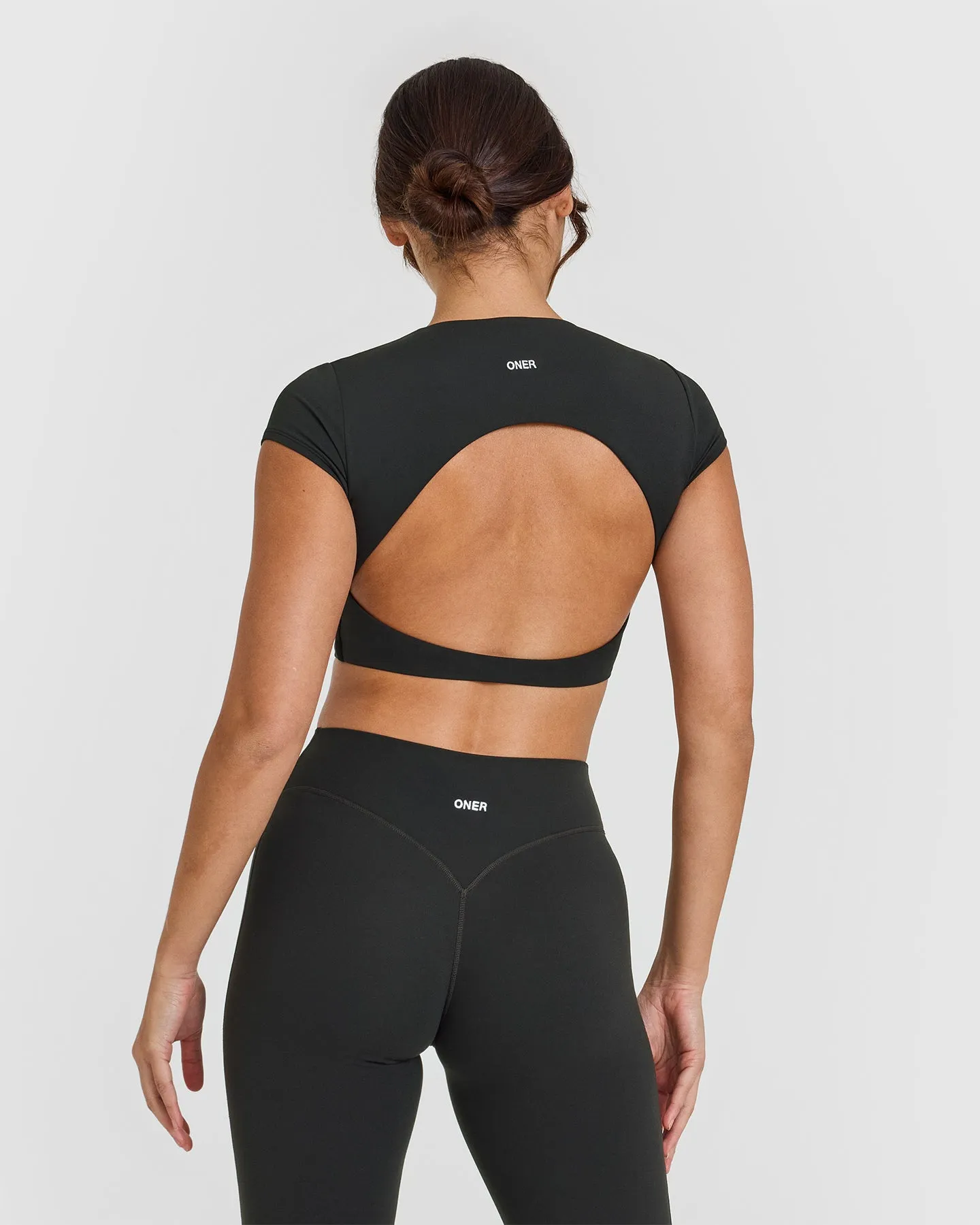 SoftMotion™ Short Sleeve Crop Top | Soft Black sold by Oner Active product image thumbnail 2