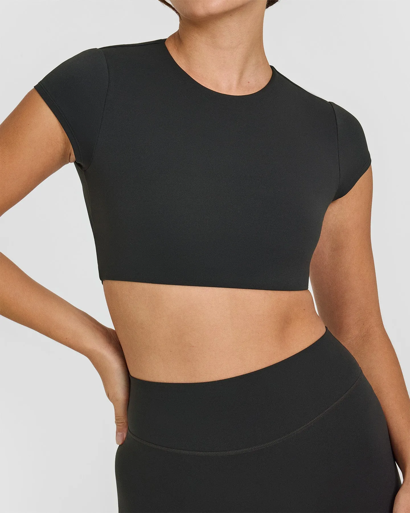 SoftMotion™ Short Sleeve Crop Top | Soft Black sold by Oner Active product image thumbnail 4