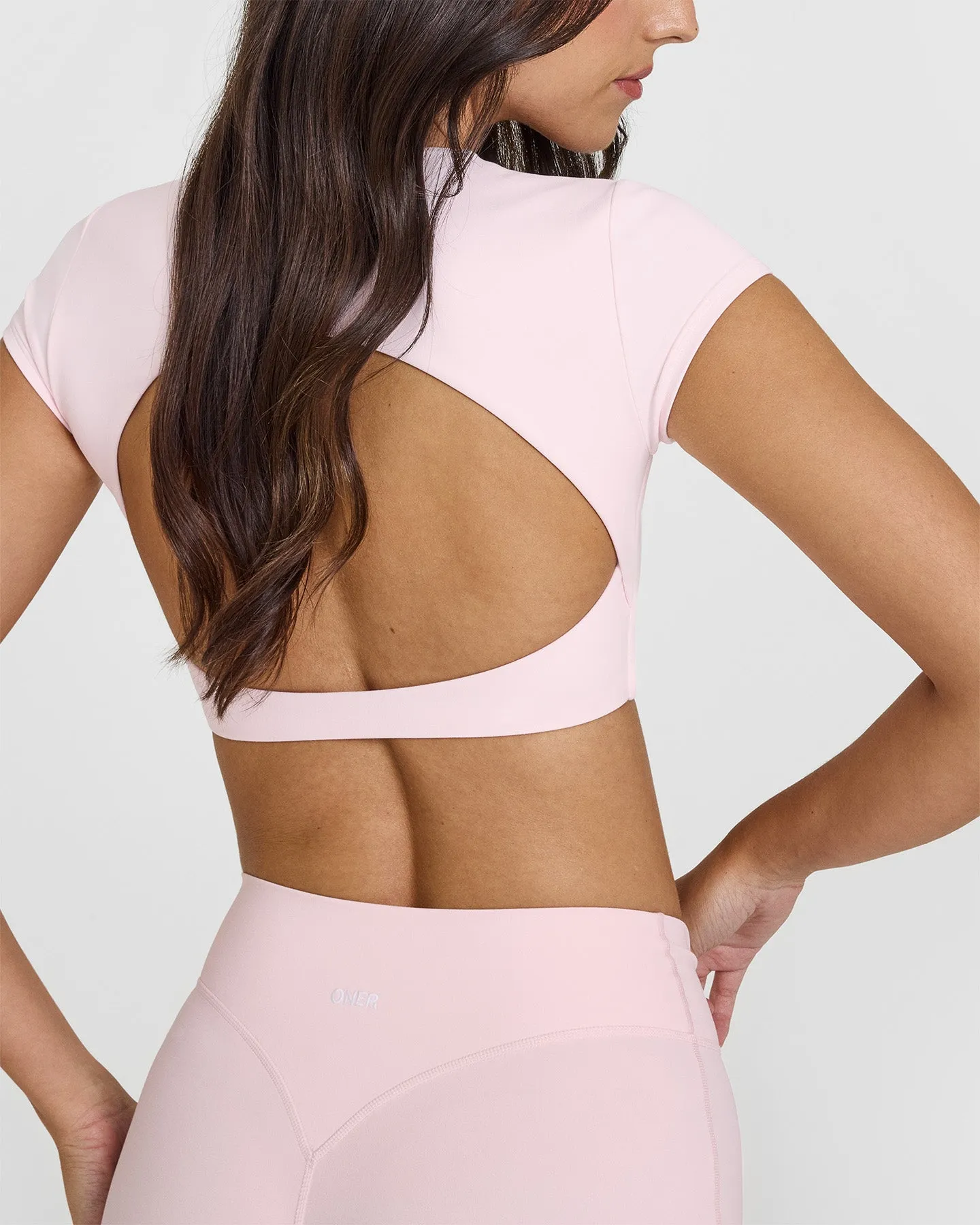 SoftMotion Short Sleeve Crop Top | Ballet Pink sold by Oner Active product image thumbnail 5