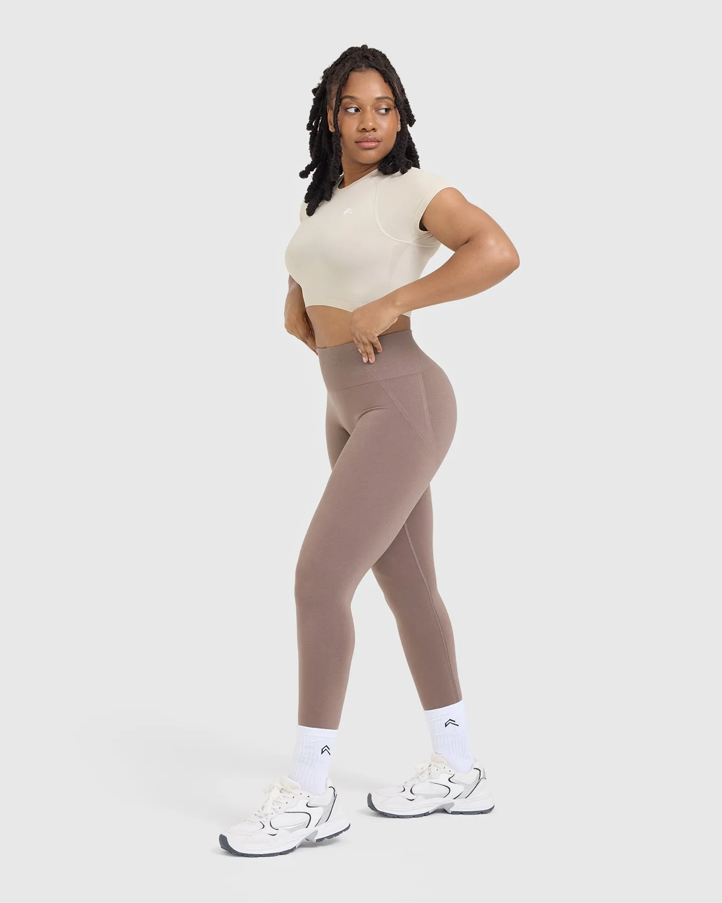 Go To Seamless Fitted Crop Top | Sand sold by Oner Active product image thumbnail 3