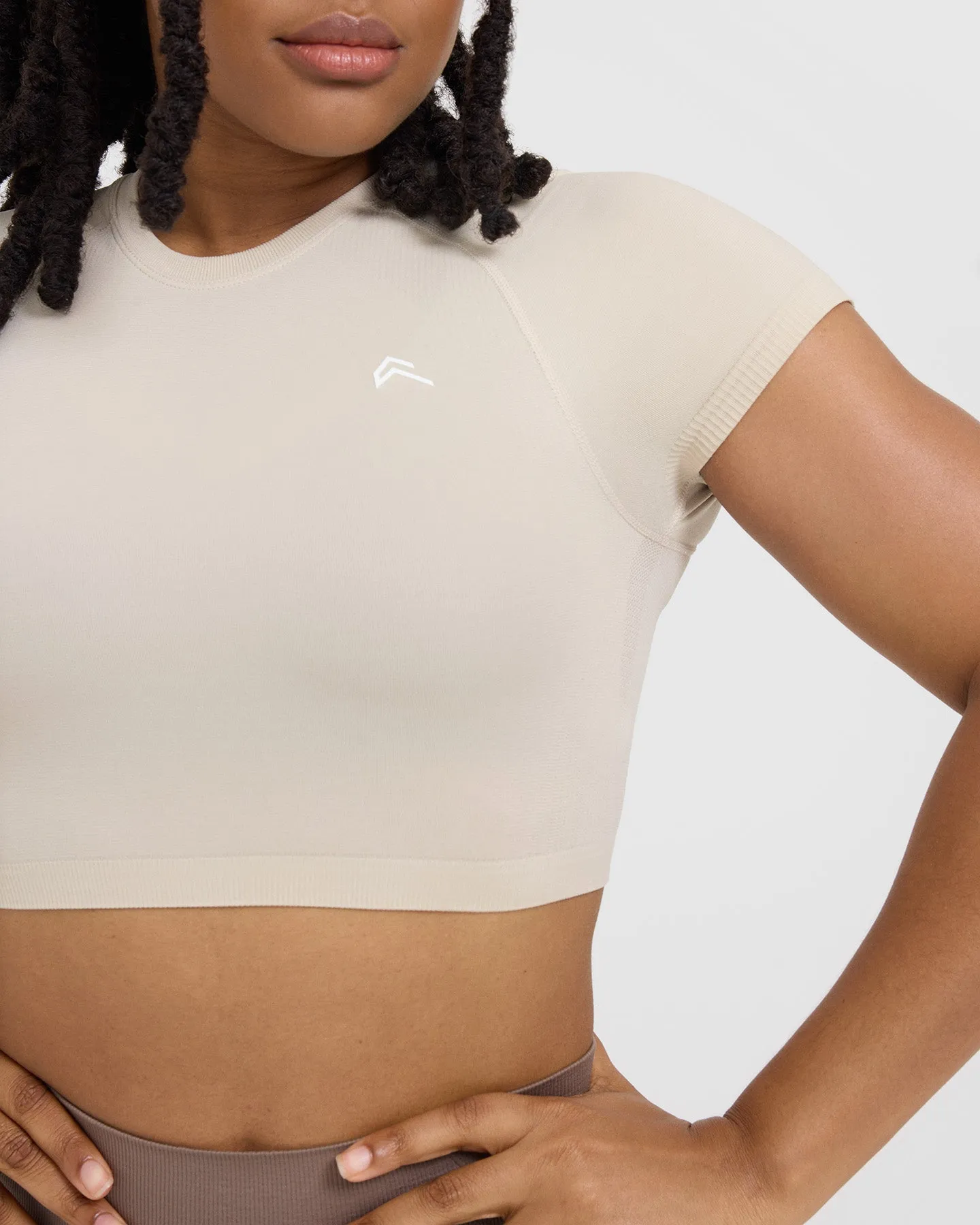 Go To Seamless Fitted Crop Top | Sand sold by Oner Active product image thumbnail 4