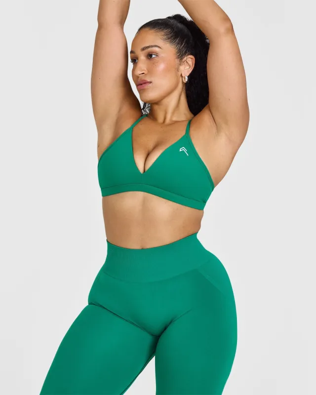 Unified Ultra Micro V Neck Bralette | Washed Emerald Green sold by Oner Active