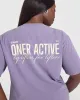 Oversized Graphic Washed T-Shirt | Soft Purple sold by Oner Active