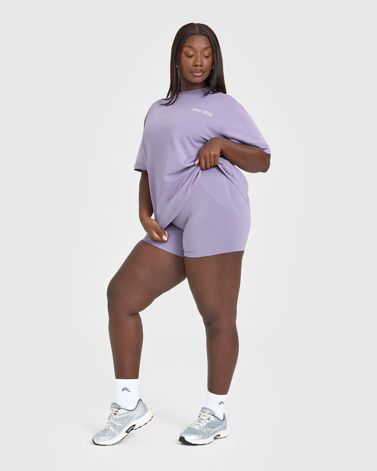 Oversized Graphic Washed T-Shirt | Soft Purple sold by Oner Active product image thumbnail 3