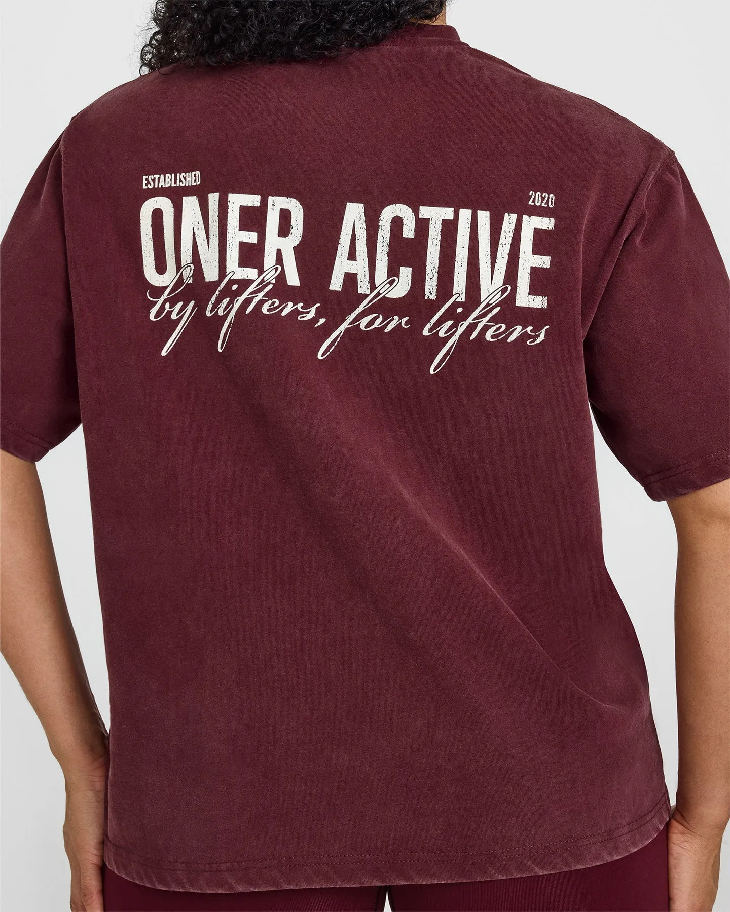 Oversized Graphic Washed T-Shirt | Rosewood sold by Oner Active product image thumbnail 4