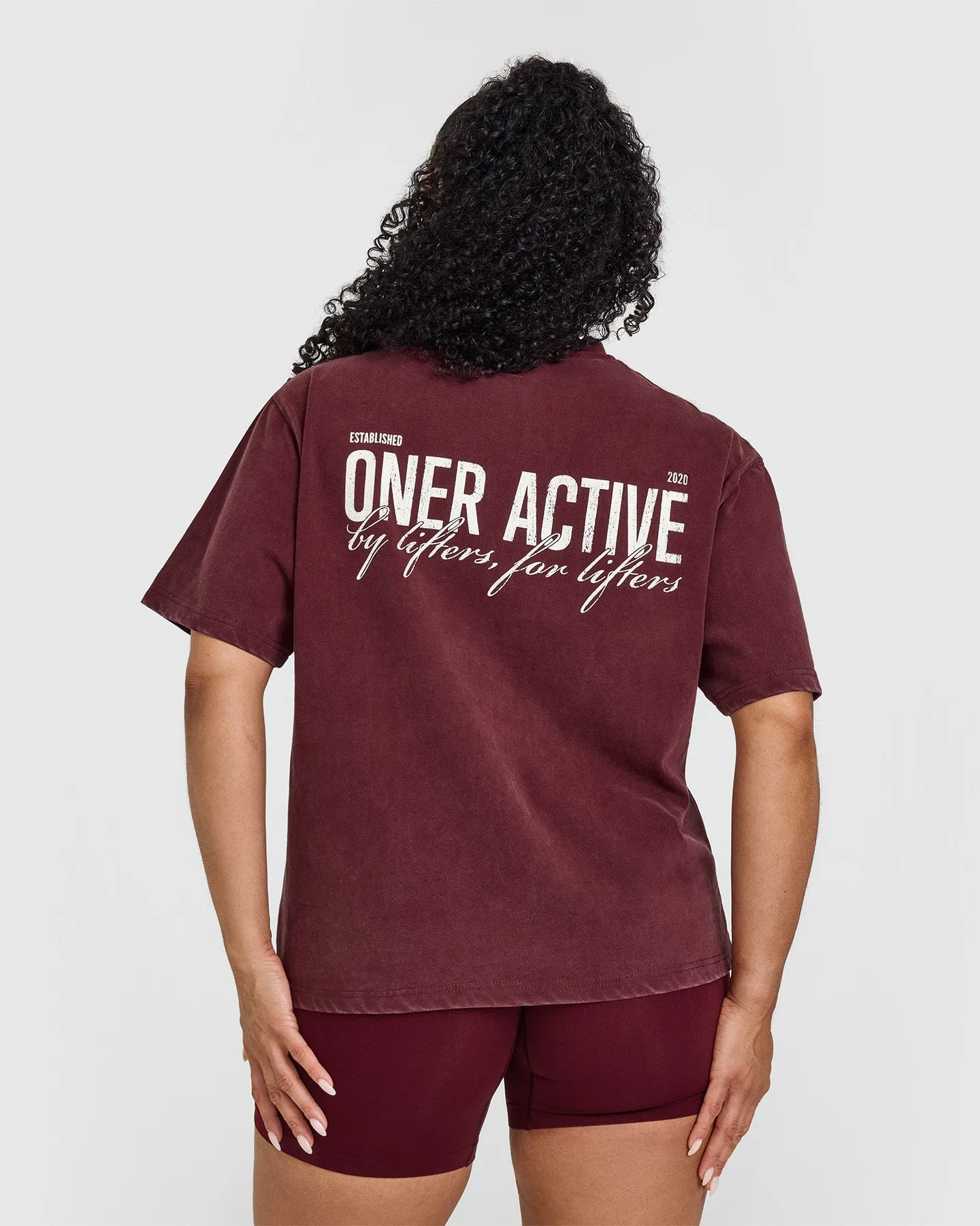 Oversized Graphic Washed T-Shirt | Rosewood sold by Oner Active product image thumbnail 2