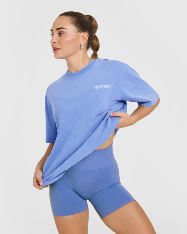 Oversized Graphic Washed T-Shirt | Glaucous Blue sold by Oner Active