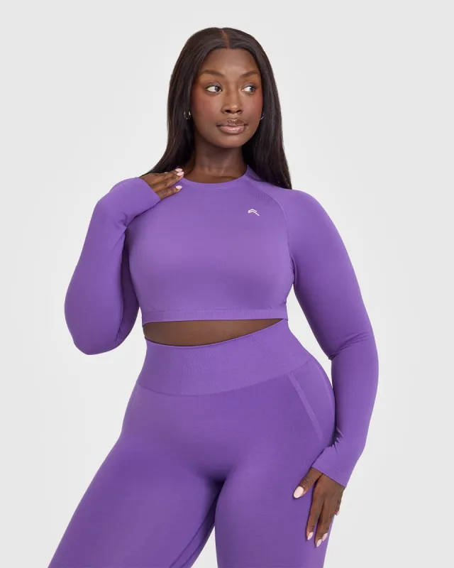 Go To Seamless Fitted Crop Long Sleeve Top | Iris Purple sold by Oner Active
