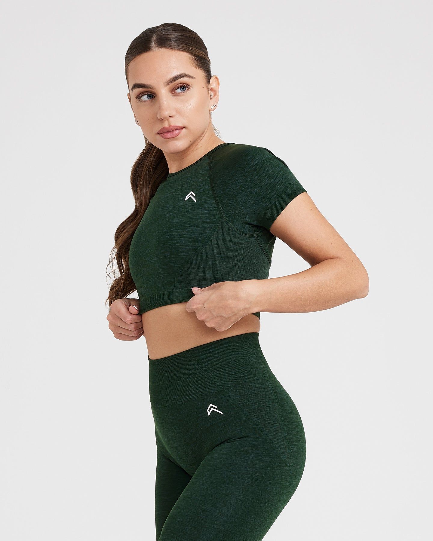 Effortless Seamless Short Sleeve Crop Top | Evergreen sold by Oner Active product image thumbnail 3