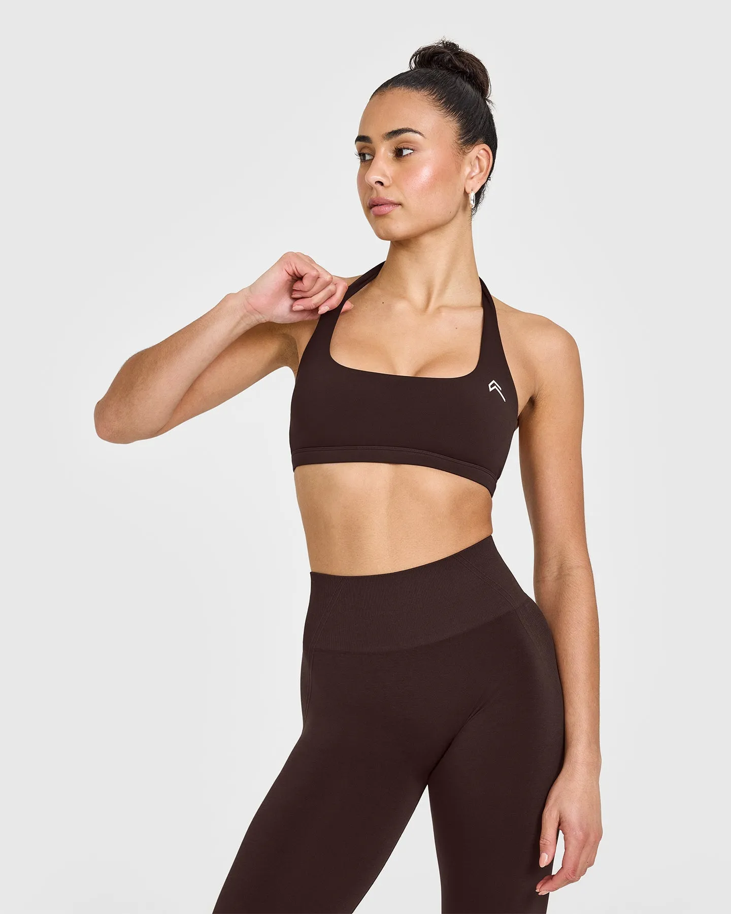 EasyLift™ Halter Bralette | 70% Cocoa sold by Oner Active