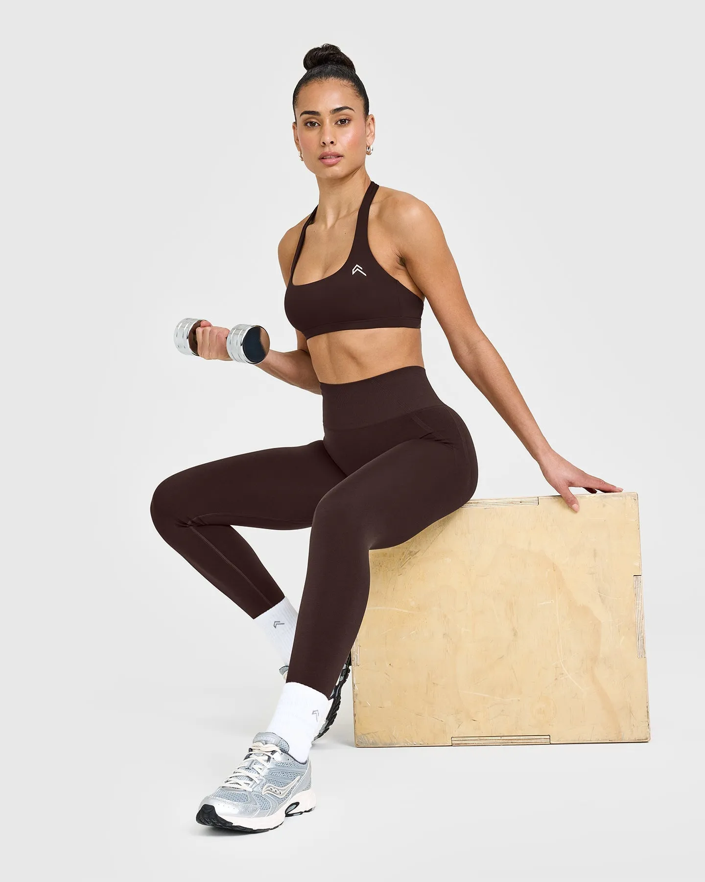 EasyLift™ Halter Bralette | 70% Cocoa sold by Oner Active product image thumbnail 3