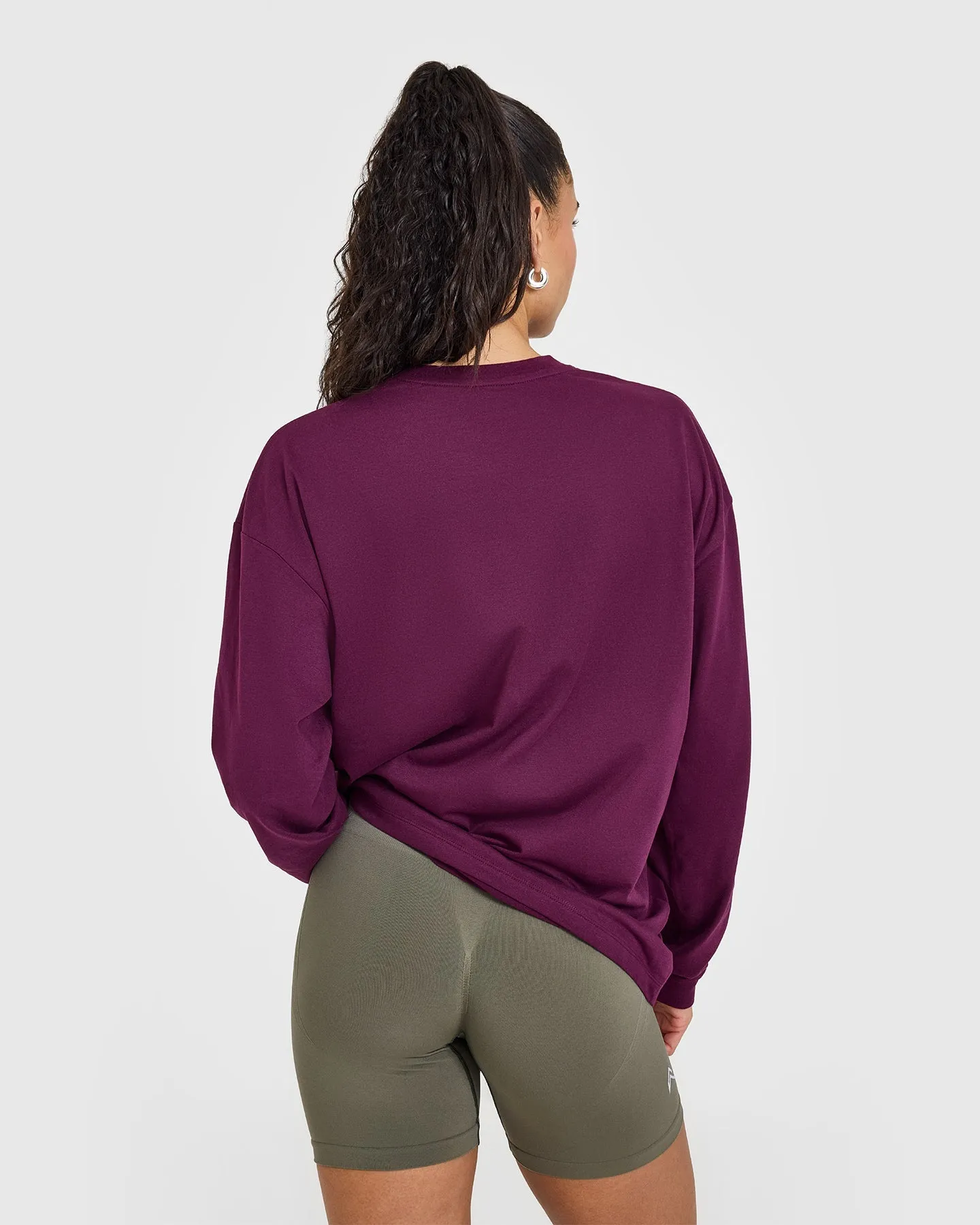 Classic Oversized Lightweight Long Sleeve Top | Ripe Fig sold by Oner Active product image thumbnail 5