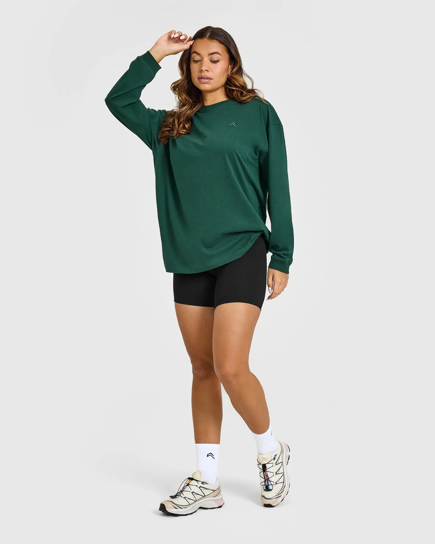 Classic Oversized Lightweight Long Sleeve Top | Racing Green sold by Oner Active product image thumbnail 3