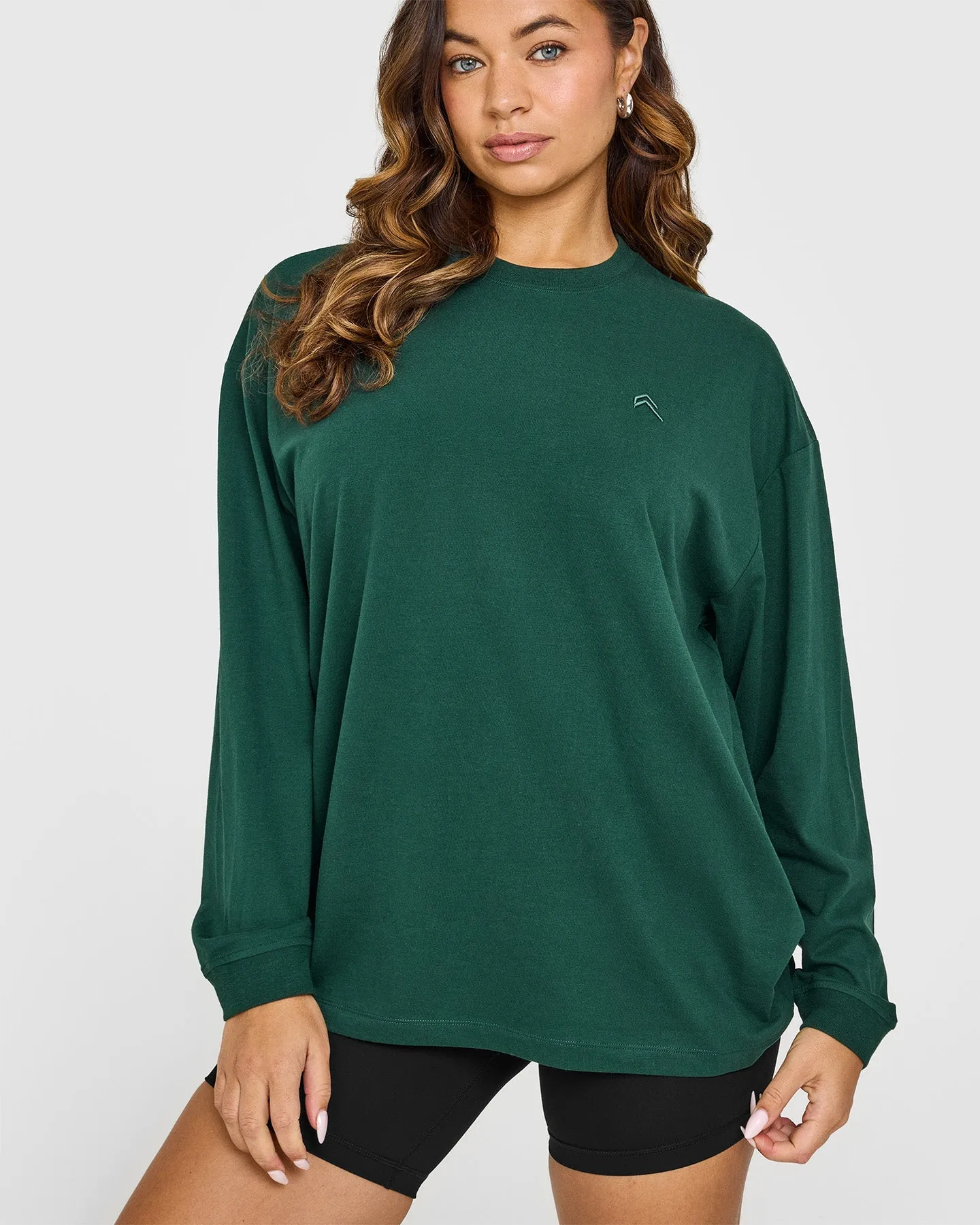 Classic Oversized Lightweight Long Sleeve Top | Racing Green sold by Oner Active product image thumbnail 4