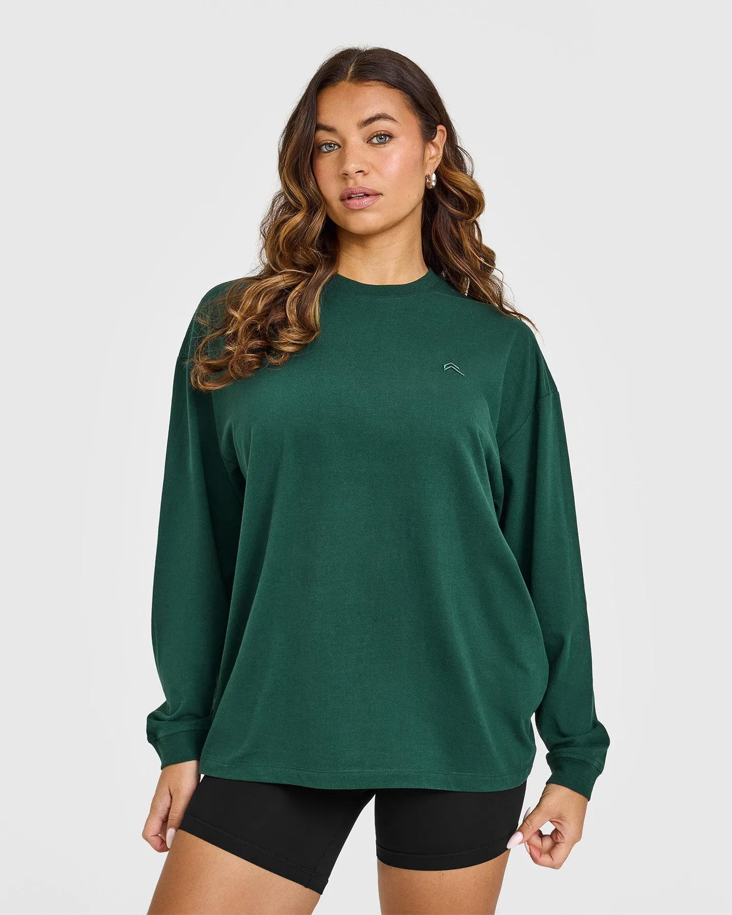 Classic Oversized Lightweight Long Sleeve Top | Racing Green sold by Oner Active