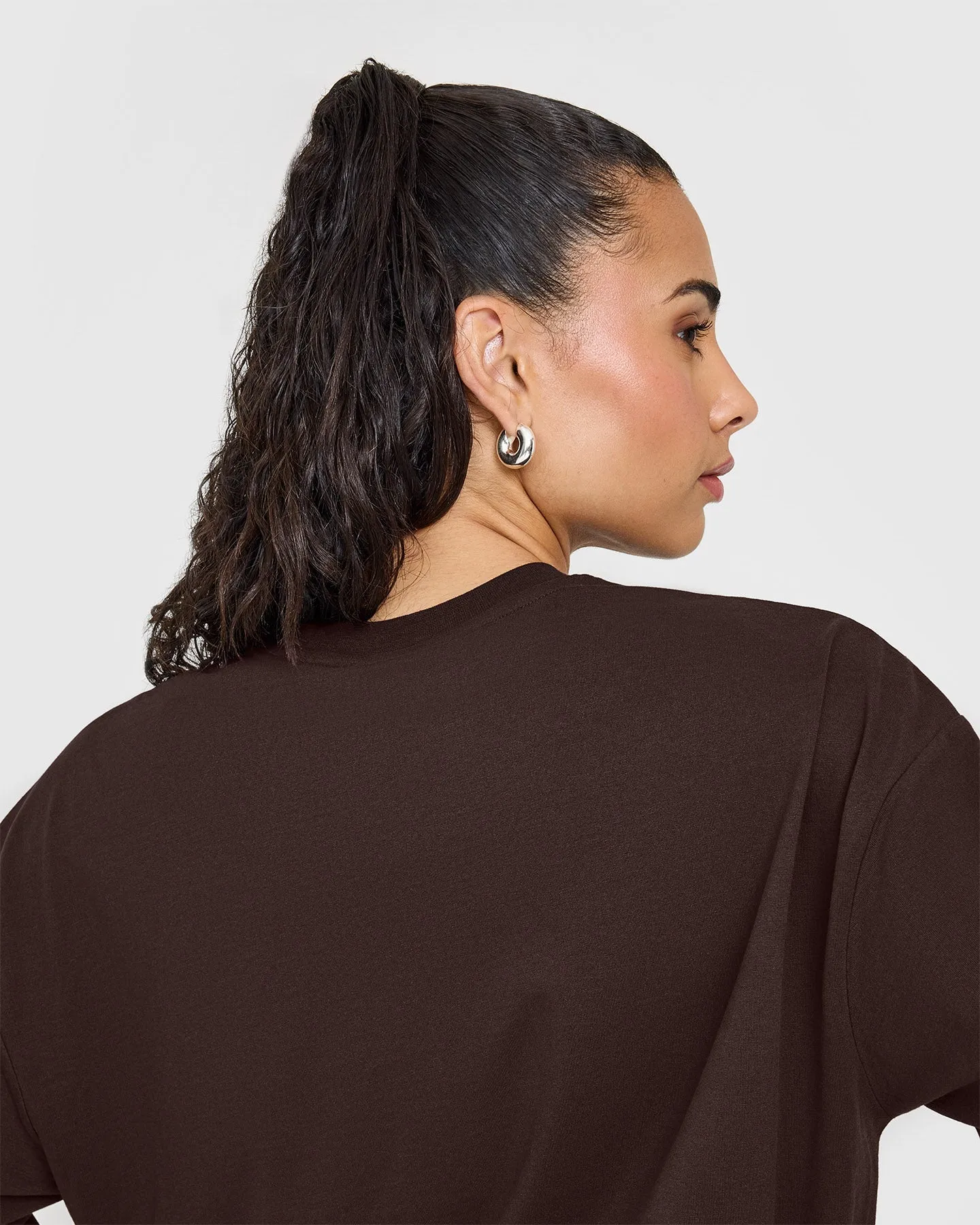 Classic Oversized Lightweight Long Sleeve Top | 70% Cocoa sold by Oner Active product image thumbnail 5