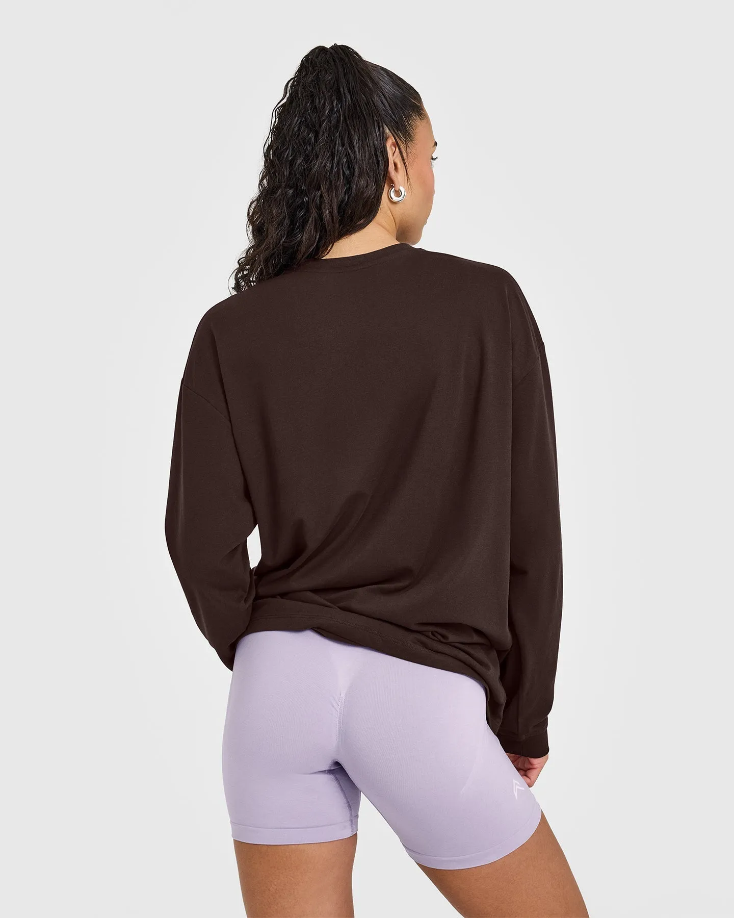 Classic Oversized Lightweight Long Sleeve Top | 70% Cocoa sold by Oner Active product image thumbnail 2
