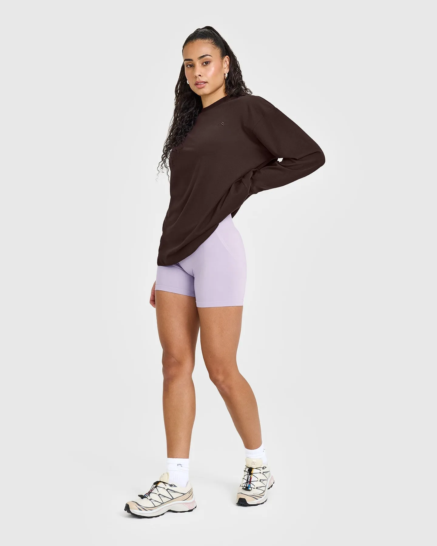 Classic Oversized Lightweight Long Sleeve Top | 70% Cocoa sold by Oner Active product image thumbnail 3