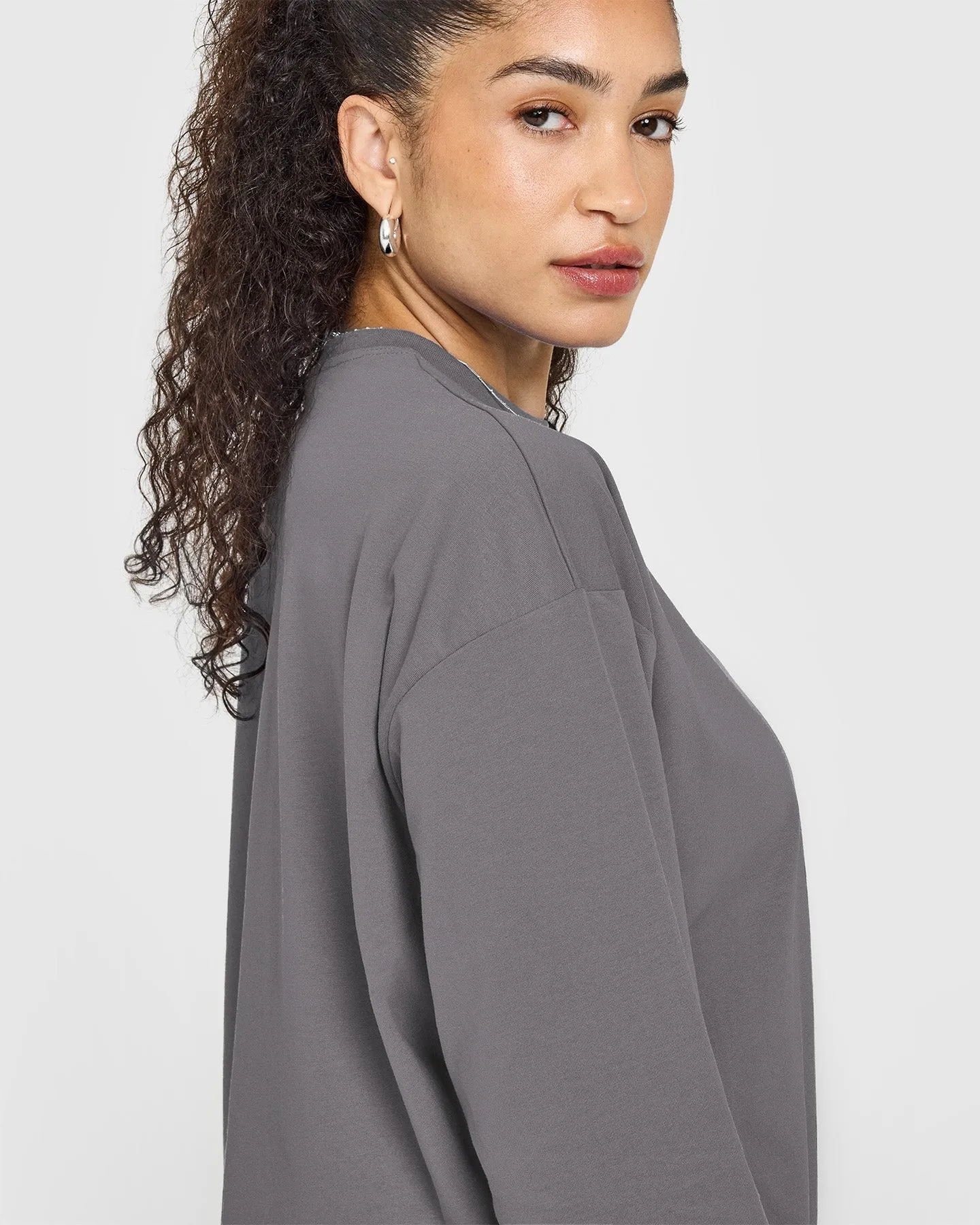 Classic Oversized Lightweight Long Sleeve Top | Ash Grey sold by Oner Active product image thumbnail 5