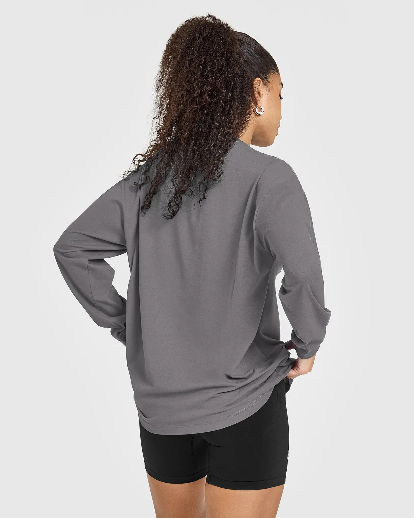 Classic Oversized Lightweight Long Sleeve Top | Ash Grey sold by Oner Active product image thumbnail 2