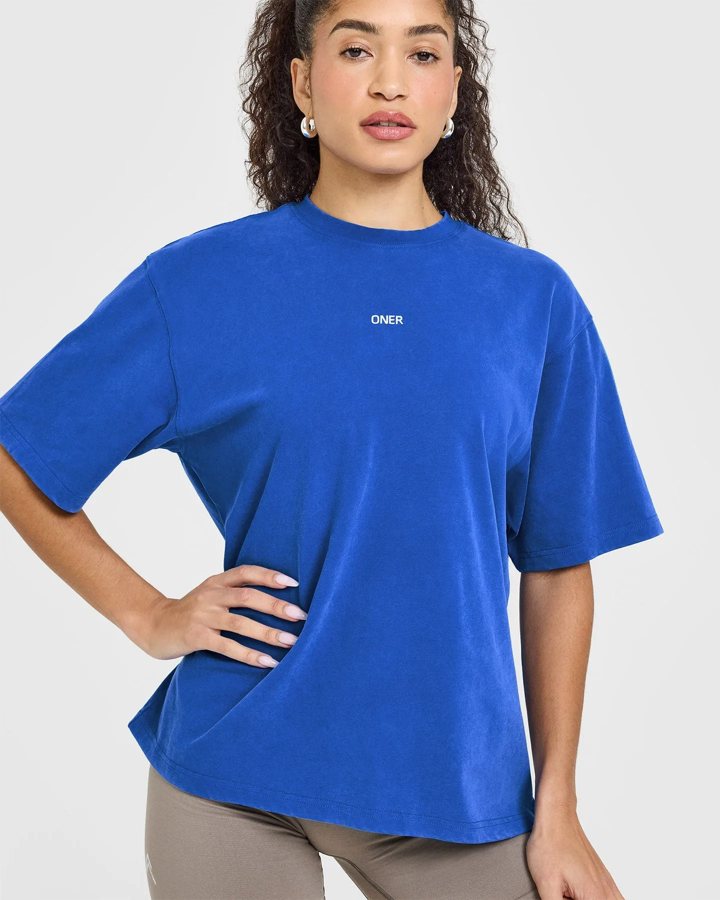 Raising The Bar Oversized Washed T-Shirt | Cobalt Blue sold by Oner Active product image thumbnail 4